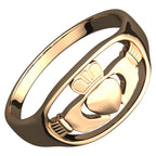 18K Yellow Gold Coated 925 Sterling Silver Claddagh Ring