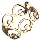 18K Yellow Gold Coated 925 Sterling Silver Ring Chain of Claddaghs