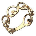 18K Yellow Gold Coated 925 Sterling Silver Ring Chain of Claddaghs