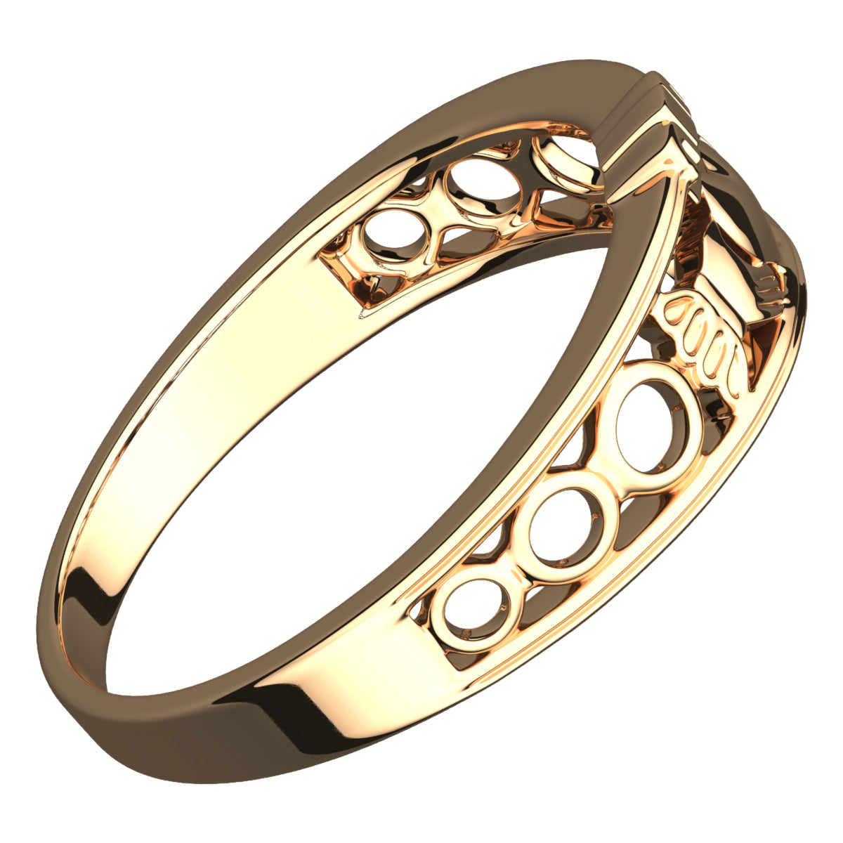 18K Yellow Gold Coated 925 Sterling Silver Half Covered Claddagh Ring
