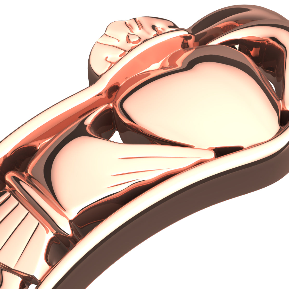 Claddagh Ring in 18K Rose Gold coating with Celtic Knot Design