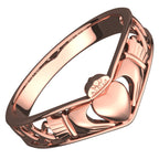 Claddagh Ring in 18K Rose Gold coating with Celtic Knot Design