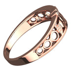 18K Rose Gold Coated Claddagh Ring with Half Covered Design