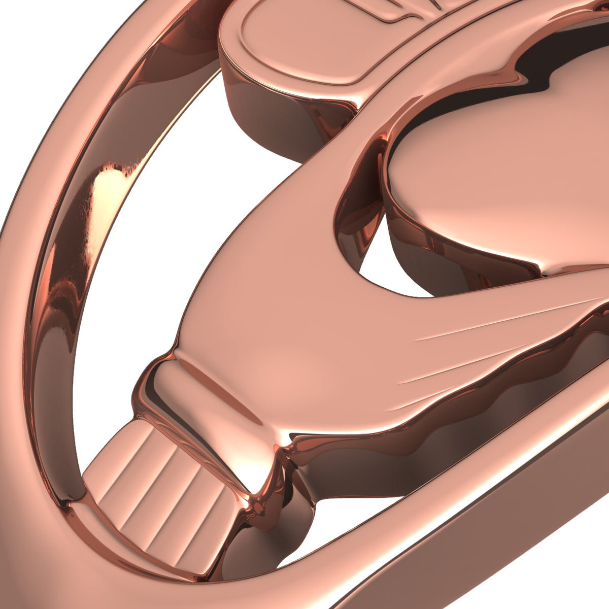 18K Rose Gold Coated Claddagh Ring