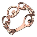 18K Rose Gold Coated Claddagh Ring Chain