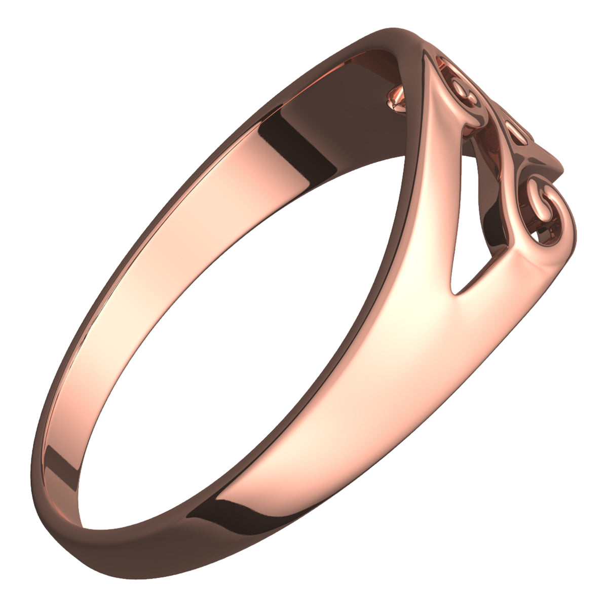 18K Rose Gold Coated Ring Celtic Spiral Triskele