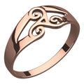 18K Rose Gold Coated Ring Celtic Spiral Triskele