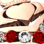 18K Rose Gold Coated Claddagh Ring with Ruby Red Zircon Stones
