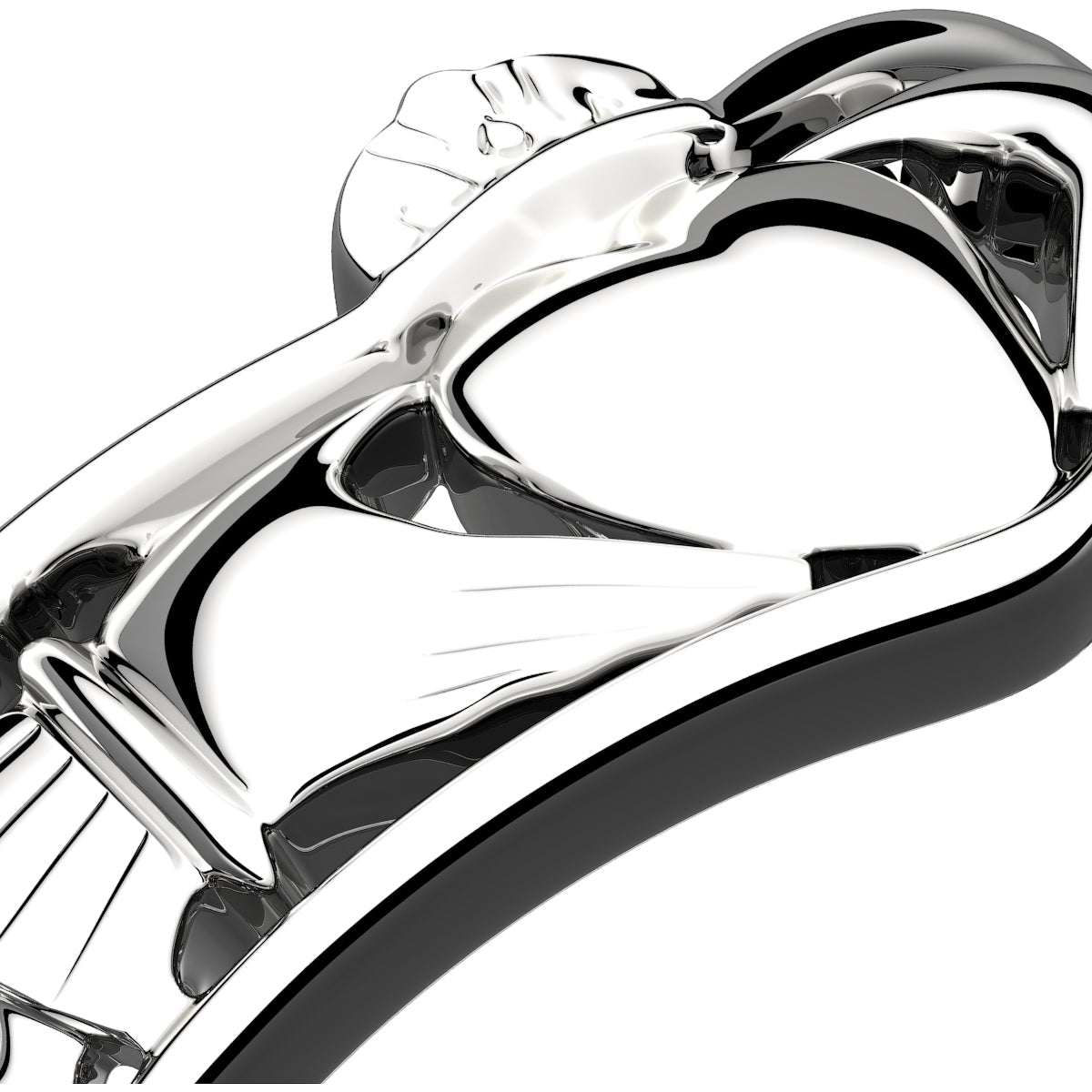 925 Sterling Silver Claddagh Ring with Half Covered Band and Celtic Knot Design