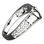 925 Sterling Silver Claddagh Ring with Half Covered Band and Celtic Knot Design