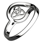 925 Sterling Silver Ring with Celtic Interlaced Trefoil Knot