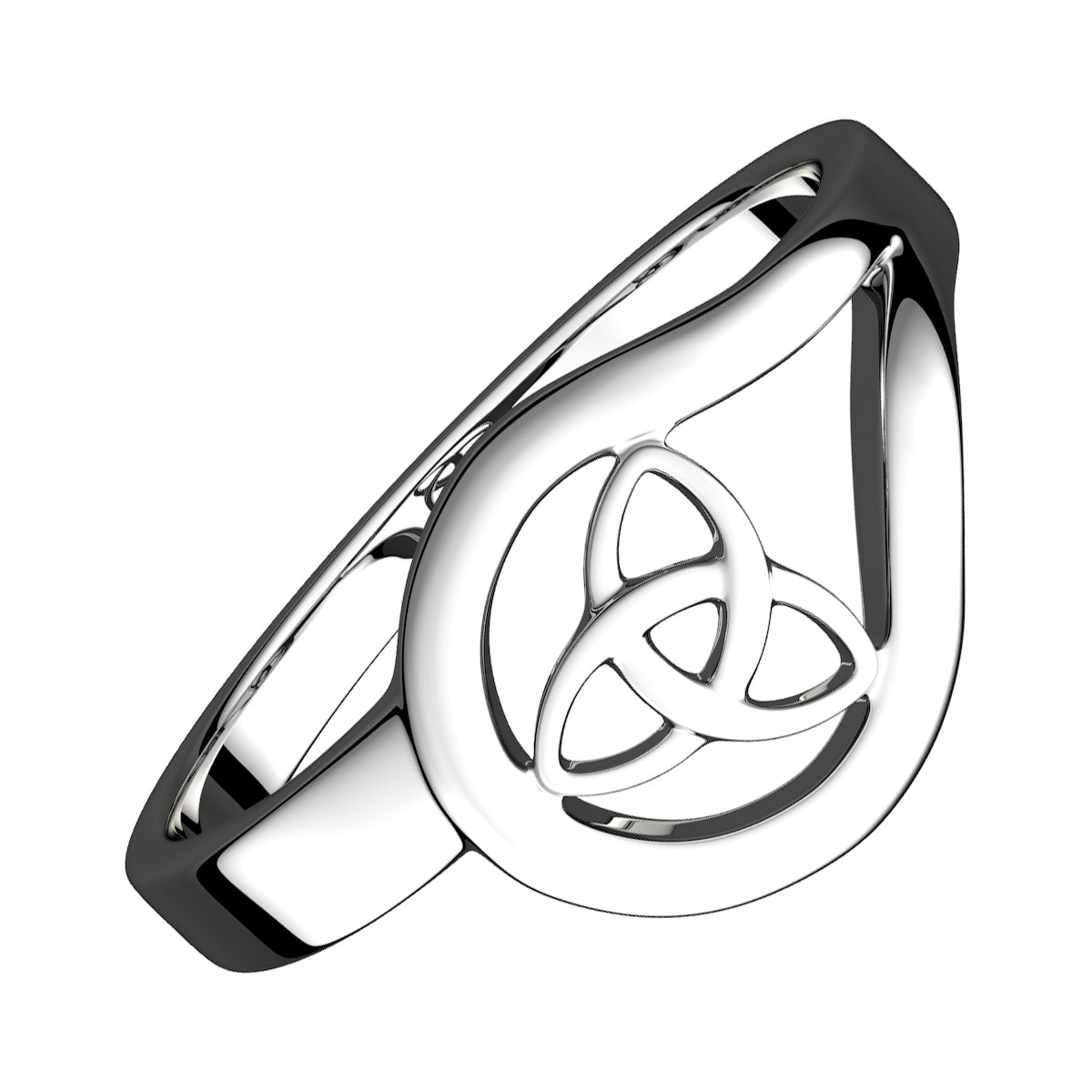 925 Sterling Silver Ring with Celtic Interlaced Trefoil Knot