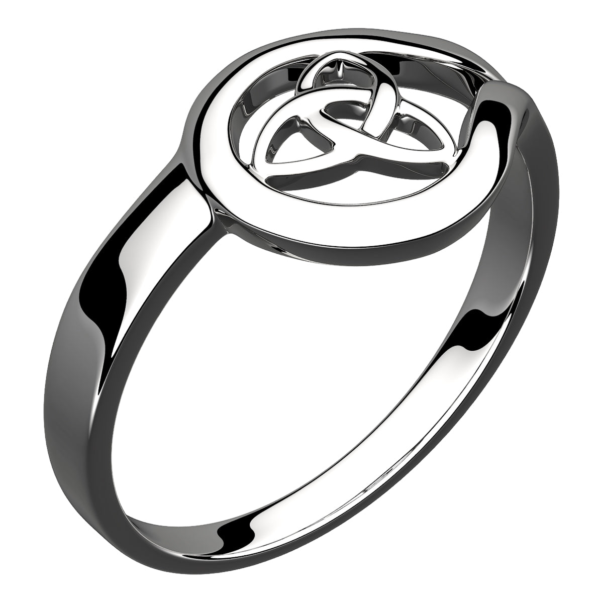 925 Sterling Silver Ring with Celtic Interlaced Trefoil Knot