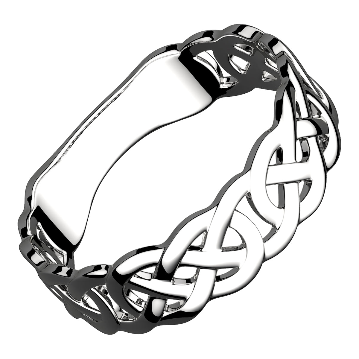 925 Sterling Silver Ring Featuring Decorative Celtic Knotwork
