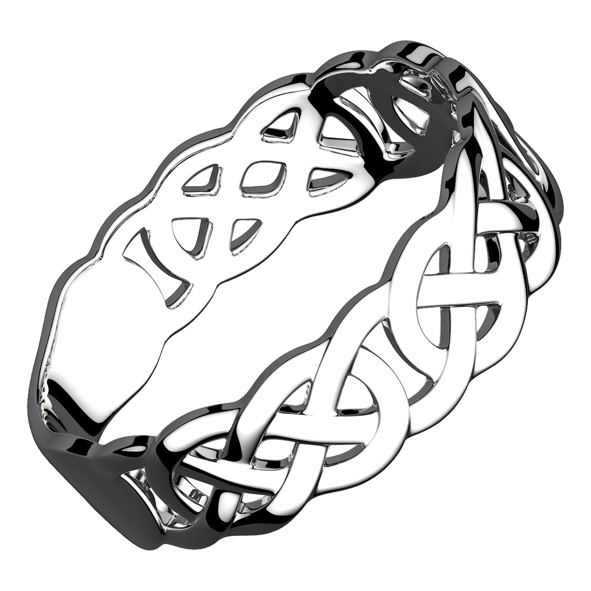 925 Sterling Silver Ring Featuring Decorative Celtic Knotwork