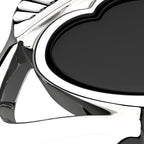 925 Sterling Silver Claddagh Ring with Unusual Black Enamel Heart