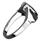 925 Sterling Silver Claddagh Ring with Unusual Black Enamel Heart