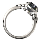 925 Sterling Silver Ring with Large Topaz Rainbow CZ Stone and Celtic Trinity Knots