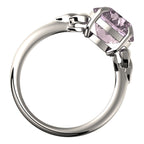 925 Sterling Silver Ring with Large Sapphire Pink CZ Stone and Celtic Trinity Knots