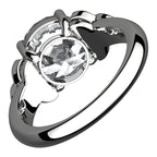 925 Sterling Silver Ring with Large CZ Stone and Celtic Trinity Knots