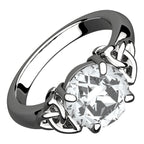 925 Sterling Silver Ring with Large CZ Stone and Celtic Trinity Knots