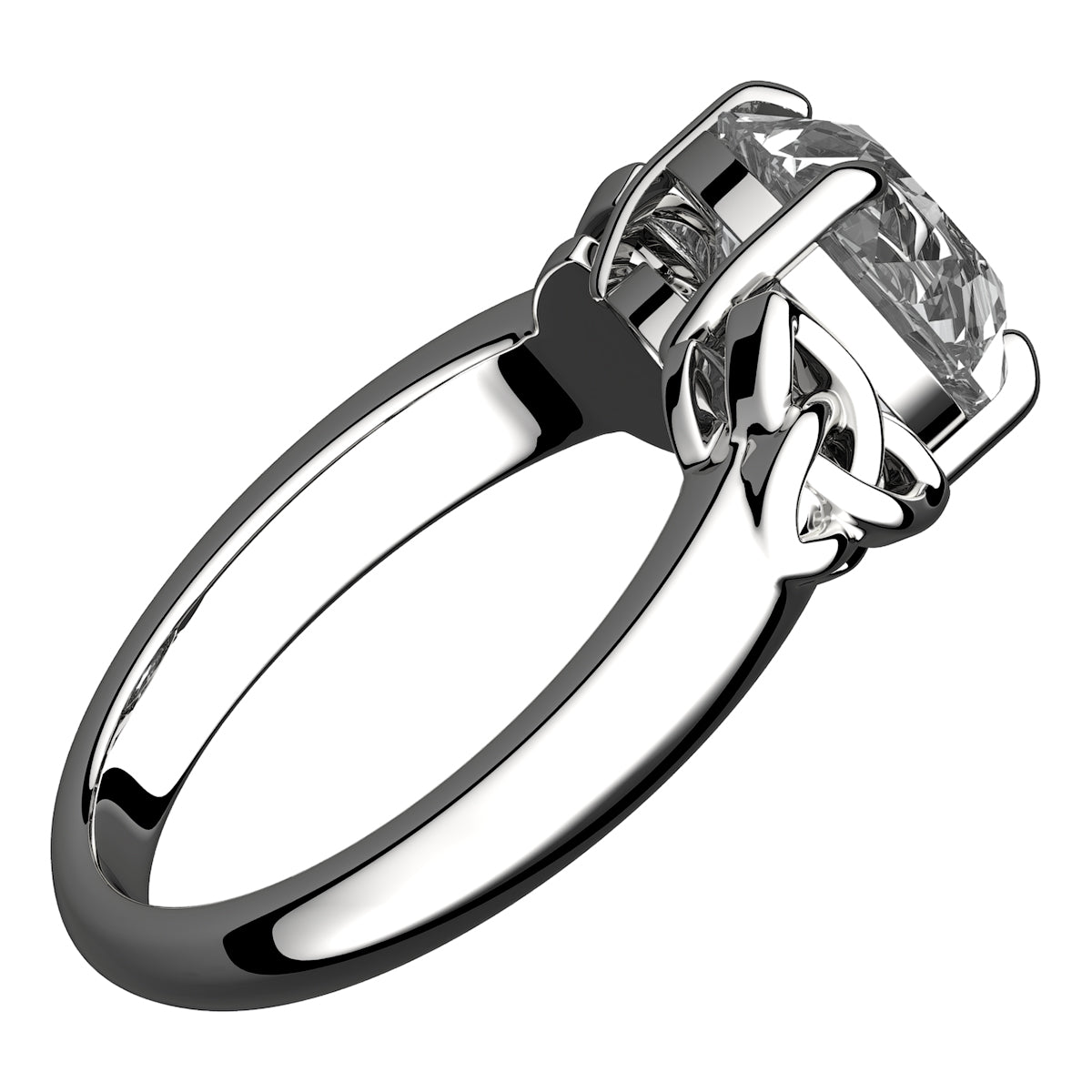 925 Sterling Silver Ring with Large CZ Stone and Celtic Trinity Knots