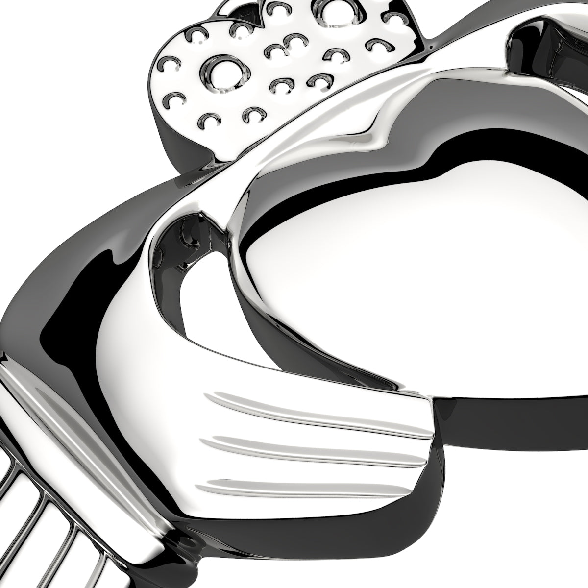 925 Sterling Silver Claddagh Ring Heart, Hands and Crown