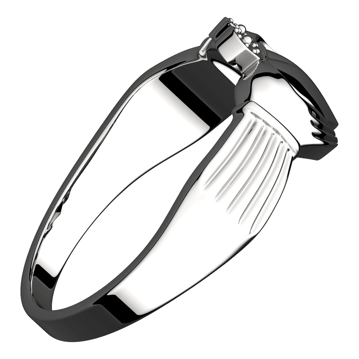 925 Sterling Silver Claddagh Ring Heart, Hands and Crown