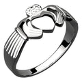 925 Sterling Silver Claddagh Ring Heart, Hands and Crown