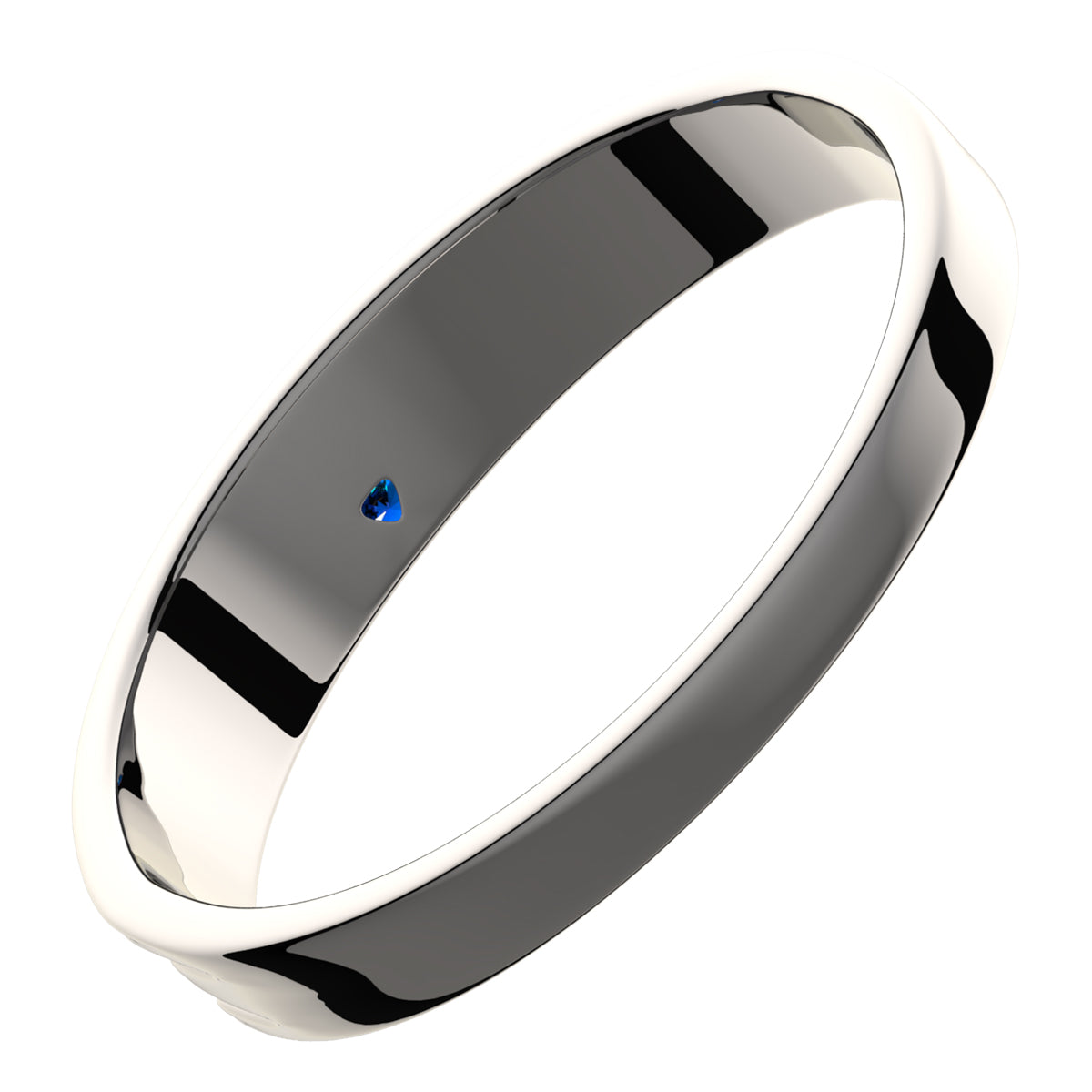 925 Sterling Silver Claddagh Ring with Heart Shaped Sapphire Blue Cubic Zirconia