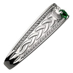 925 Sterling Silver Claddagh Ring with Heart Shaped Emerald Green Cubic Zirconia