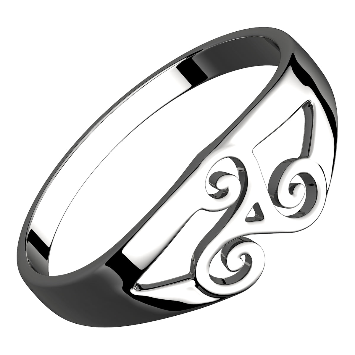925 Sterling Silver Celtic Spiral Triskele Ring