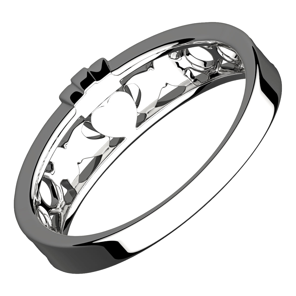 925 Sterling Silver Half Covered Claddagh Ring