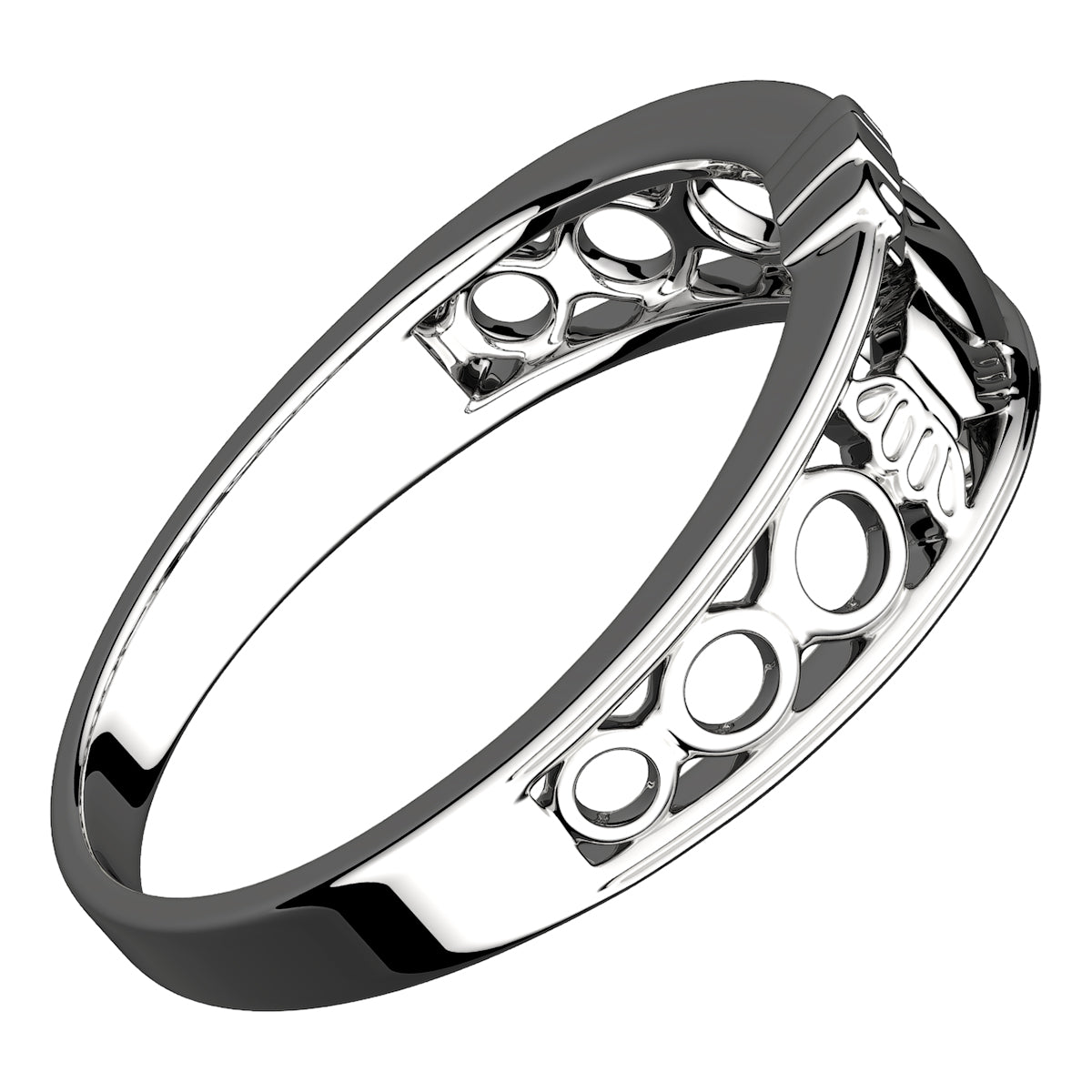 925 Sterling Silver Half Covered Claddagh Ring