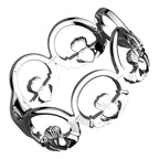 925 Sterling Silver Ring Chain of Claddaghs