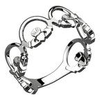 925 Sterling Silver Ring Chain of Claddaghs