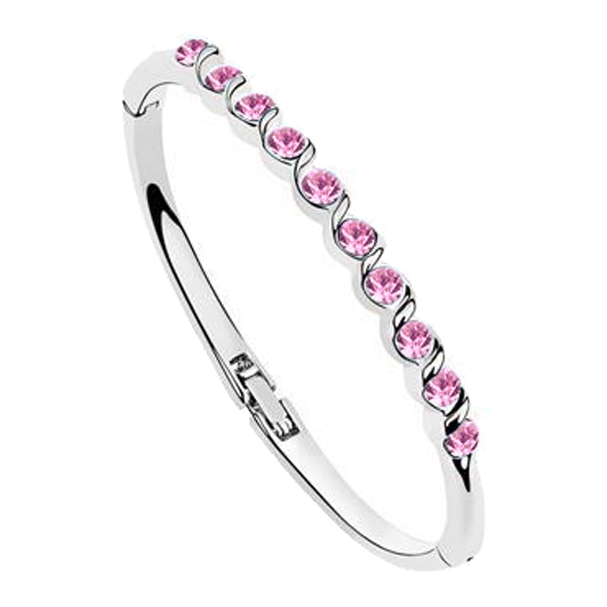Sterling Silver Coated Bracelet boasting 10 Round Stones