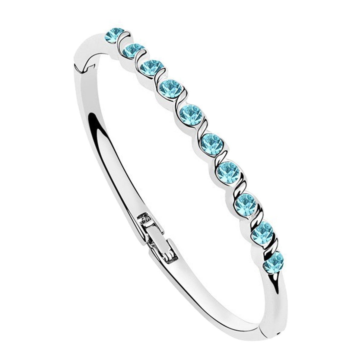 Sterling Silver Coated Bracelet boasting 10 Round Stones