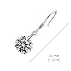 18K White Gold Coated Fashion Dangle Drop Earrings with Round CZ Diamond Crystal