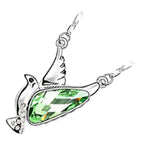 18K White Gold Coated Peace Dove Necklace Teardrop Crystal