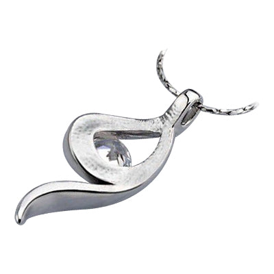 18K White Gold Coated Pendant Necklace with Round Clear Crystal Elements