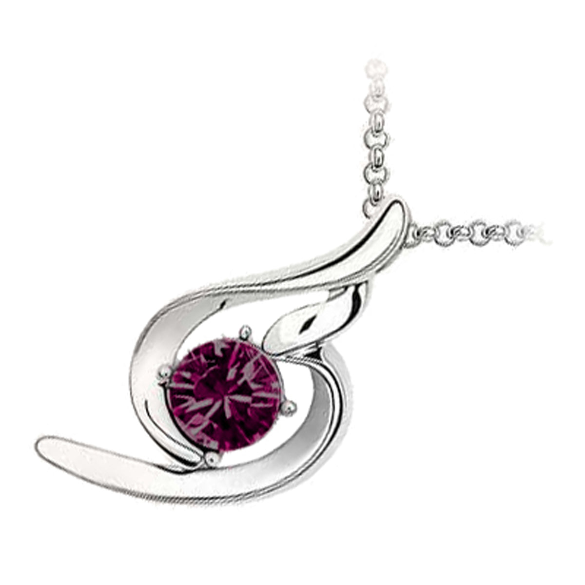 18K White Gold Coated Fashion Pendant Necklace with Love Heart Crystal