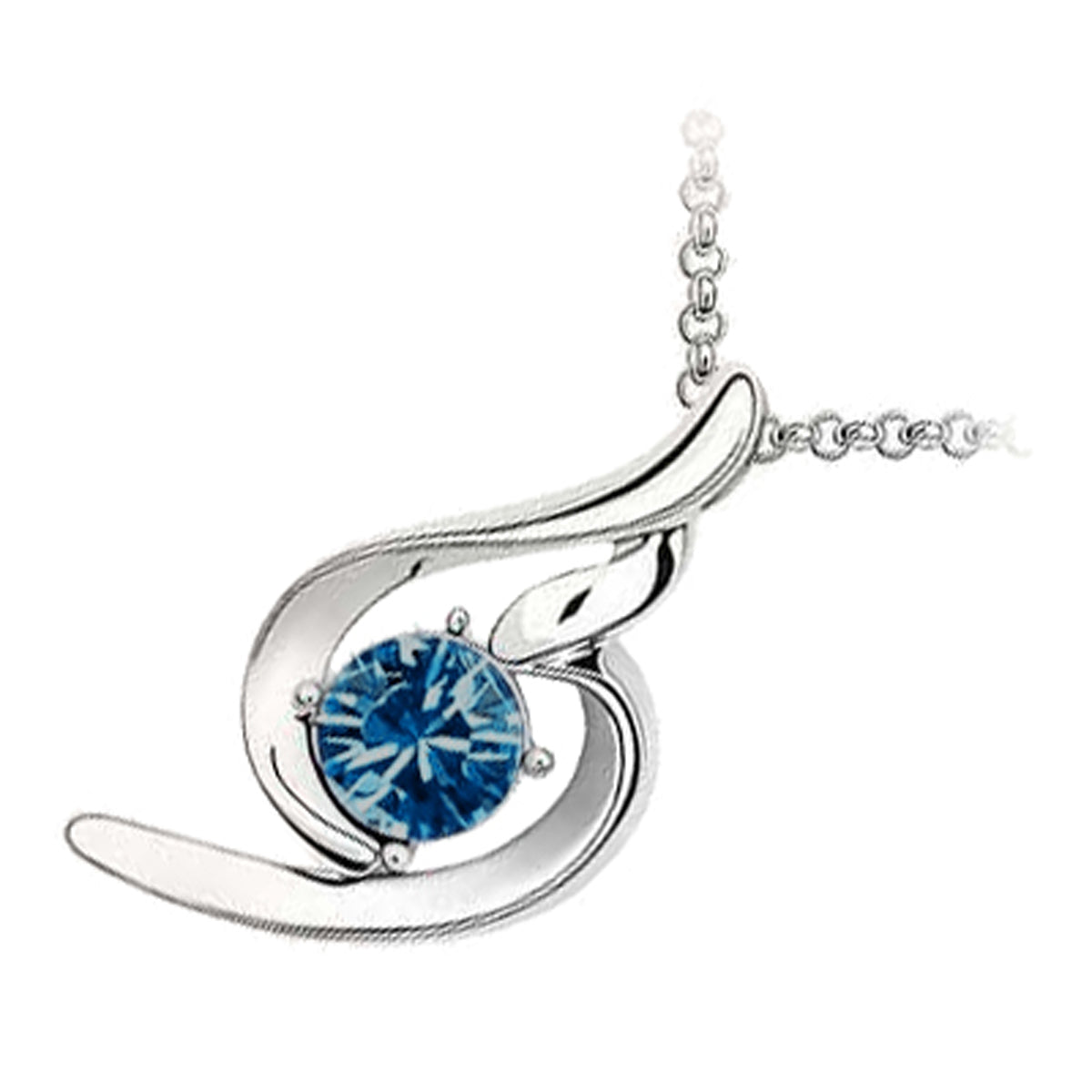 18K White Gold Coated Fashion Pendant Necklace with Love Heart Crystal