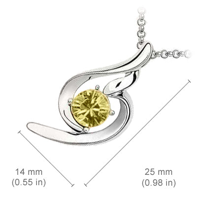18K White Gold Coated Fashion Pendant Necklace with Love Heart Crystal