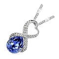 Sterling Silver Coated Angel Teardrop Necklace Crystal