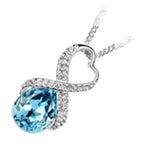 Sterling Silver Coated Angel Teardrop Necklace Crystal