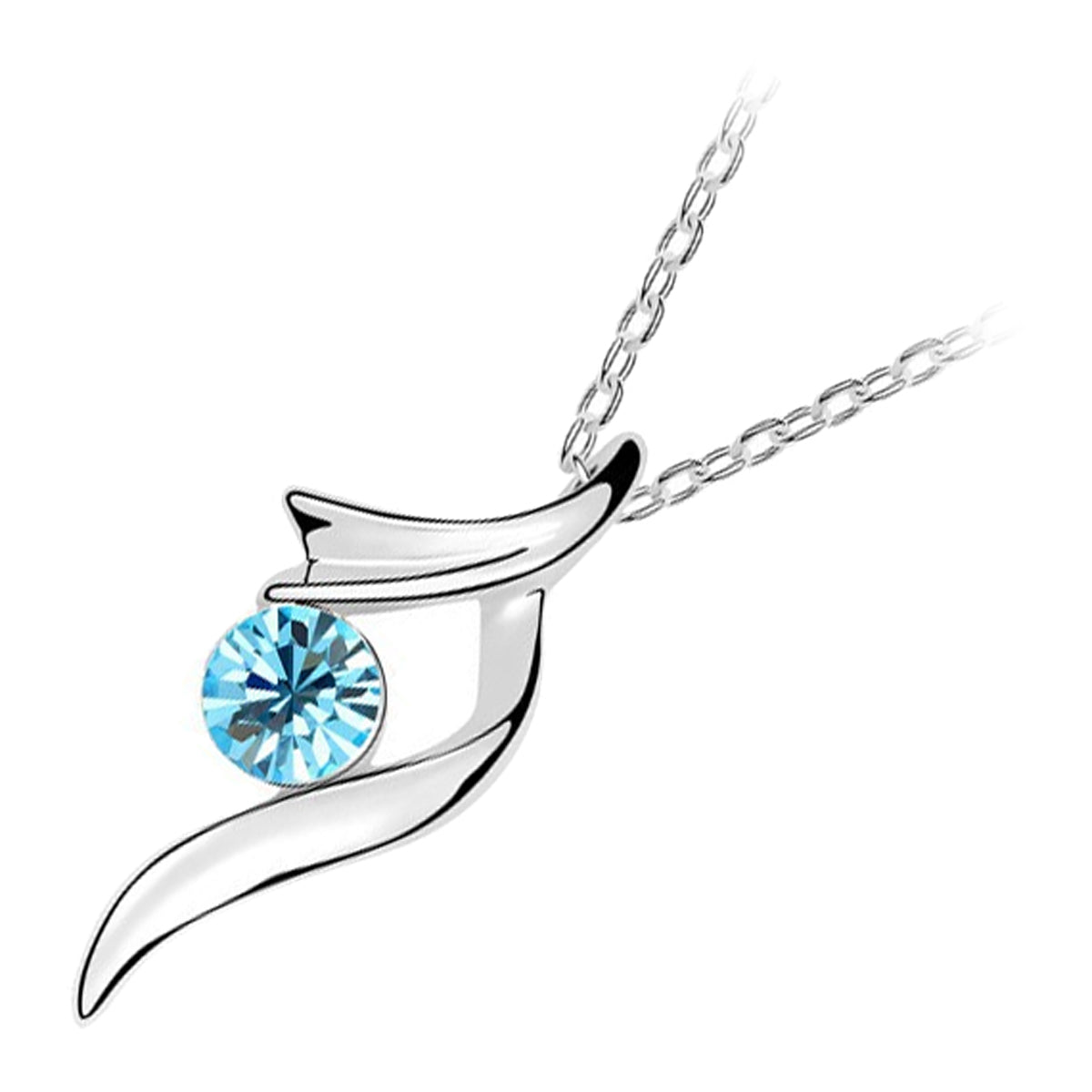 Sterling Silver Coated Round Stone Necklace Inline