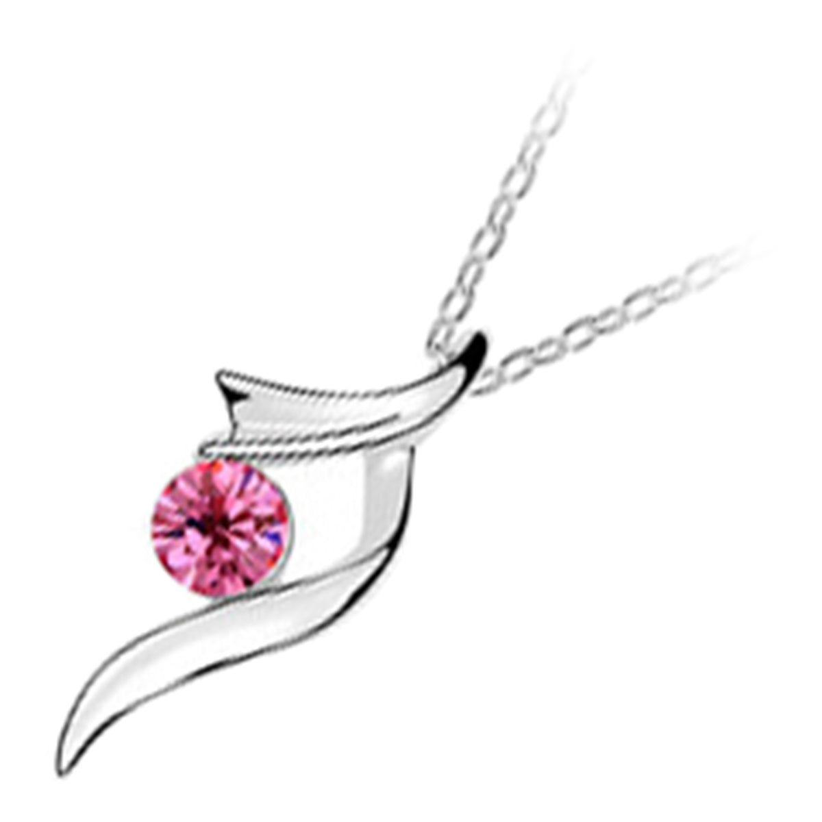 Sterling Silver Coated Round Stone Necklace Inline