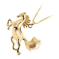 18K Rose Gold Coated Running Horse Pendant Necklace