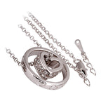18K White Gold Coated Fashion Heart Pendant Necklace with Clear Round Cut Crystal Elements